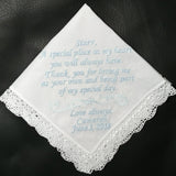 Baptism handkerchief, custom personalized with gift box, wedding, mother-of-the-bride, mother-in-law, step mom, grandmother, baptism gift