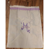 Monogrammed Laundry bag with ribbon accent and drawstring closure with or without custom embroidered personalization, college dorm necessity