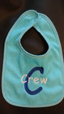 monogram baby bib with water resistant, Custom embroidered monogram terry cloth bib, new baby gift, drool bib, baby shower gift