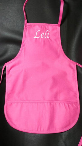 pink toddler child apron, paint smock, custom personalized embroidered apron, birthday gift, Easter gift, Christmas gift, gifts for children