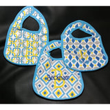 Personalized baby bib - name - monogram - geometric shapes bib, baby gift, custom embroidered baby gift, cloth bib