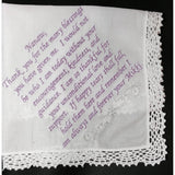 women&#39;s embroidered handkerchief // wedding // grandmother // mother-in-law//step mom// custom personalized with gift box