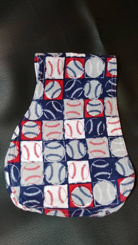 Patriotic baseball contoured flannel burp cloth - new baby gift - baby shower - new baby essentials - red, white, & blue - patriotic