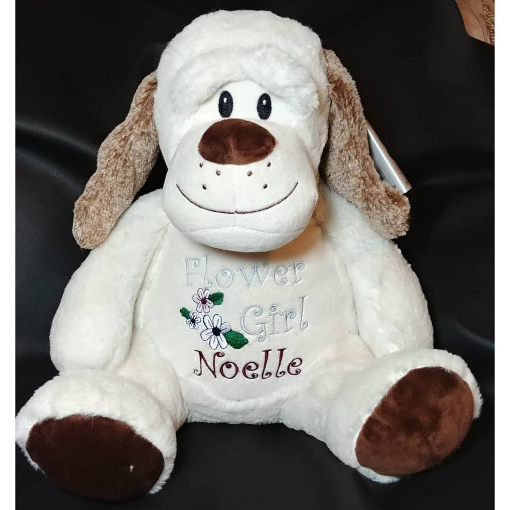 Custom embroidered engagement announcement, birth statistics