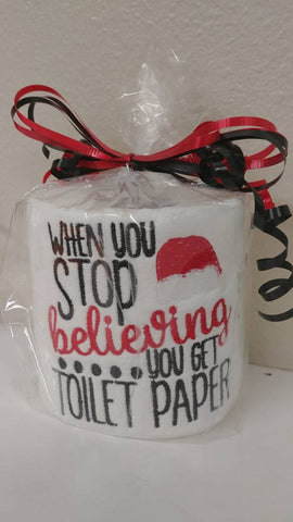 embroidered Christmas toilet paper gag gift secret Santa gift white elephant gift Christmas bathroom decoration