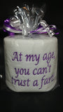 embroidered Can&#39;t Trust a Fart toilet paper, gag gift, white elephant gift, birthday gift