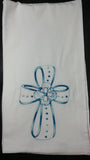 Easter decor Cross embroidered tea towel Easter kitchen decor Easter gift housewarming gift