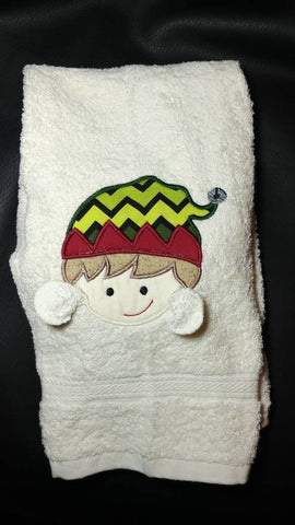 Christmas hand towel elf hand towel and wash cloth Christmas decor Christmas gift
