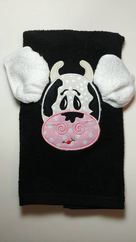 cow bathroom decor, hand towel, Farm theme kid&#39;s towel, hand towel wash cloth set, 3 dimensional, farm house decor, bath toy, cow collector