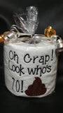 embroidered milestone 30 40 50 60 70 80 90 or 100 birthday toilet paper gag gift funny birthday gift