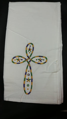 Embroidered tea towel cross Easter gift Mother&#39;s Day gift housewarming gift birthday gift