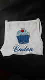 child&#39;s cupcake apron / paint smock custom personalized embroidered apron