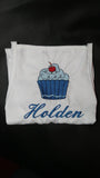 child&#39;s cupcake apron / paint smock custom personalized embroidered apron