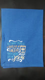 Coffee and Jesus embroidered tea towel