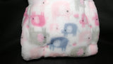 personalized baby girl gift pink elephant lovey and blanket set, Custom embroidered baby shower gift, monogrammed blanket, Christmas gift