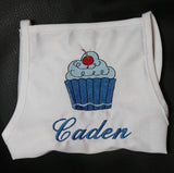 child's cupcake apron / paint smock custom personalized embroidered apron