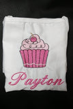 child's cupcake apron / paint smock custom personalized embroidered apron