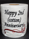 Second anniversary traditional cotton anniversary gift gag gift funny gift embroidered toilet paper