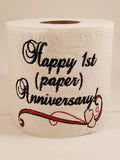 First anniversary embroidered toilet paper - gag gift - traditional first anniversary gift - 1st anniversary gift