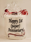 First anniversary embroidered toilet paper - gag gift - traditional first anniversary gift - 1st anniversary gift