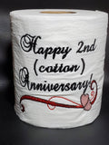 2nd Anniversary Traditional Cotton Embroidered Toilet Paper - A Memorable and Playful Gag Gift, cotton anniversary gift for him