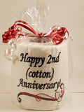 Second anniversary traditional cotton anniversary gift gag gift funny gift embroidered toilet paper