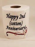 Second anniversary traditional cotton anniversary gift gag gift funny gift embroidered toilet paper