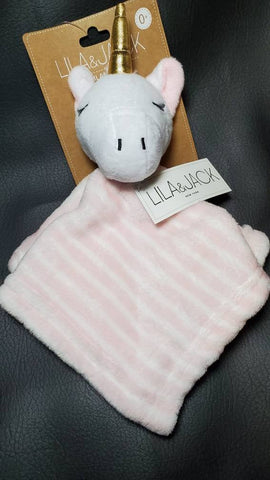 pink unicorn stuffed plush lovey animal security blanket, personalized new baby gift, baby shower gift, monogrammed blanket, Valentine gift