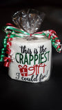 embroidered crappiest gift toilet paper, gag gift, white elephant gift, birthday gift, Christmas gift, stocking stuffer, secret pal gift