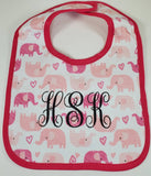 monogram baby girl bib, custom baby gift, cloth bib, drool bib, baby shower gift, personalized new baby gift, baby shower gift, 1st birthday