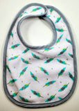 Monogram feather baby bib, custom baby gift, boy baby bib, terry cloth bib, drool bib, baby gift, personalized new baby bib gift, girl bib
