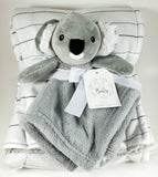 Grey and white koala 2-piece lovey/blanket set, custom personalized new baby gift, baby shower gift, Easter gift, monogrammed baby blanket