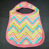 monogram baby bib, personalized bib,  geometric shapes bib, baby gift, custom embroidered baby gift, cloth bib, drooling bib