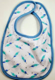 Monogram feather baby bib, custom baby gift, boy baby bib, terry cloth bib, drool bib, baby gift, personalized new baby bib gift, girl bib