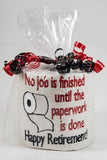 Retirement gag gift, embroidered toilet paper, retirement gift for him or her