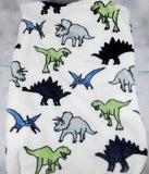 personalized dinosaur throw blanket, monogrammed throw blanket for boys, green and blue dinosaur blanket, birthday gift, Christmas gift