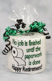 Retirement gag gift, embroidered toilet paper, retirement gift for him or her