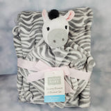 zebra black and white 2-piece lovey/blanket set, custom personalized embroidered new baby gift, zoo animal, jungle animal