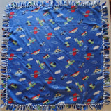 fleece tied transportation blanket, car, camper, airplane, helicopter blanket, Christmas gift, birthday gift