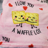 personalized waffle throw blanket, custom monogrammed blanket, Anniversary gift, birthday gift, Christmas gift for her, Valentine's day gift