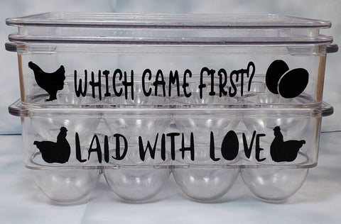 Reusable egg carton, egg carton with funny sayings, plastic egg carton, dozen egg holder