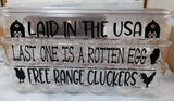 Reusable egg carton, egg carton with funny sayings, plastic egg carton,  two dozen egg holder, 24 count egg holder