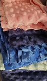 bubble dot minky fabric, scrap pieces, variety of colors, 1 (one) pound of minky fabric pieces, minky grab bag, sensory fabric
