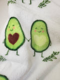 personalized monogrammed avocado heart throw blanket, engagement, Valentine's day gift, avocado gift, gifts for her, anniversary gift