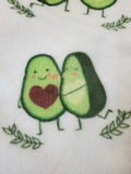 personalized monogrammed avocado heart throw blanket, engagement, Valentine's day gift, avocado gift, gifts for her, anniversary gift