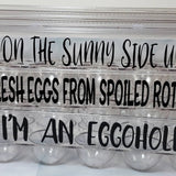 Reusable egg carton, egg carton with funny sayings, plastic egg carton,  two dozen egg holder, 24 count egg holder