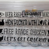 Reusable egg carton, egg carton with funny sayings, plastic funny egg carton, two dozen egg holder, 24 count egg holder, fresh egg holder