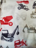 personalized construction truck throw blanket, custom monogrammed blanket, cement truck, birthday gift, Christmas gift, gifts for boys
