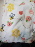 bee personalized custom monogrammed throw blanket, birthday gift, Christmas gift, bee gift, gifts for her, Christmas gift, rose heart throw