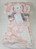 pink bunny lovey / security blanket 2-piece set custom personalized embroidered Christmas gift baby gift
